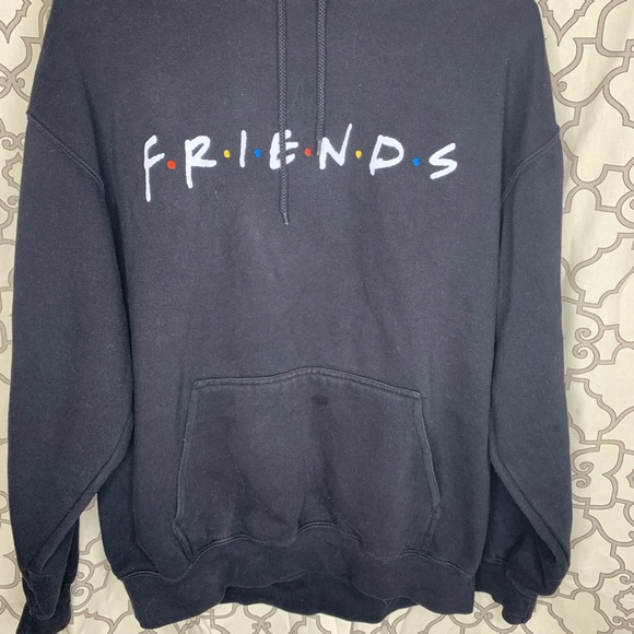 Friends Tops | Friends TV Show Sweatshirt Black Hoodie Sz Large | Color: Black | Size: L | Rachelrunner76's Closet